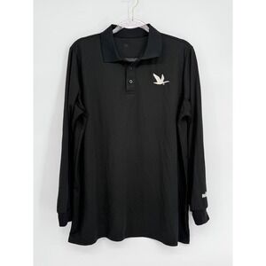 Wawa Mens Long Sleeve Polo Shirt Black Embroidered Goose Logo Performance Sz  XL